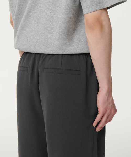 MUSINSA STANDARD（ムシンサスタンダード）の「リネンライクワンタックワイドバンディングパンツ[ダークグレー]（その他パンツ・メンズ・その他・40/42/30/26/28/32/34/36）」の7枚目の写真