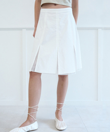 NUAKLE（ヌアクル）の「メッシュプリーツミディスカート_ホワイト（スカート）」