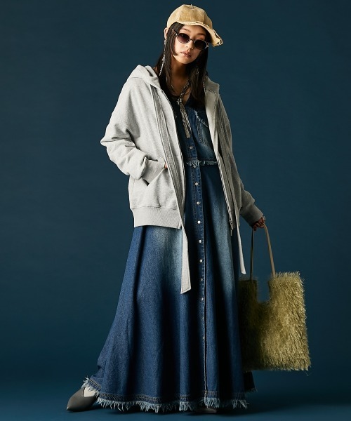 GEVS.（ジェイヴィス）の「デニムVネックワンピース＜大きいサイズ有＞GEVS.（ワンピース・レディース・ブルー系/ネイビー系・5L/4L/3L/LL/L/M）」の11枚目の写真