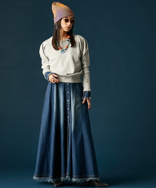 GEVS.（ジェイヴィス）の「デニムVネックワンピース＜大きいサイズ有＞GEVS.（ワンピース・レディース・ブルー系/ネイビー系・5L/4L/3L/LL/L/M）」の13枚目の写真