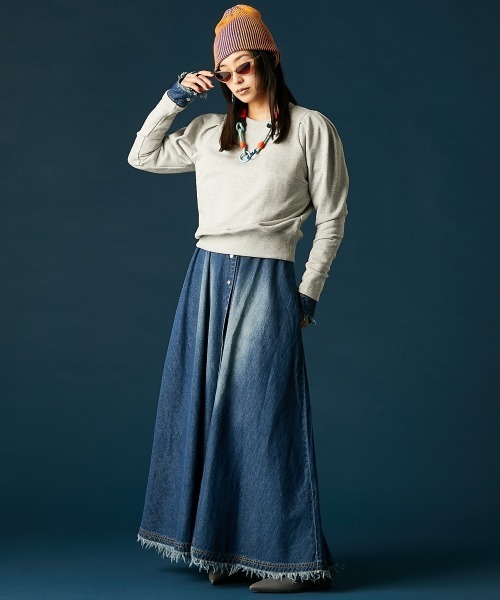 GEVS.（ジェイヴィス）の「デニムVネックワンピース＜大きいサイズ有＞GEVS.（ワンピース・レディース・ブルー系/ネイビー系・5L/4L/3L/LL/L/M）」の15枚目の写真