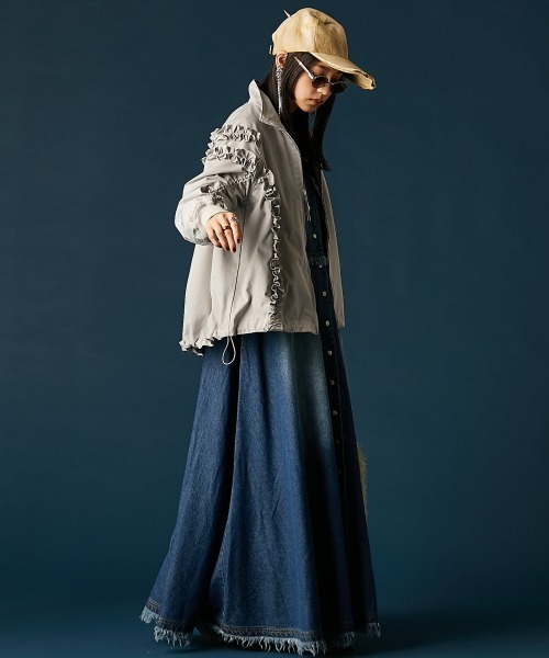 GEVS.（ジェイヴィス）の「デニムVネックワンピース＜大きいサイズ有＞GEVS.（ワンピース・レディース・ブルー系/ネイビー系・5L/4L/3L/LL/L/M）」の17枚目の写真