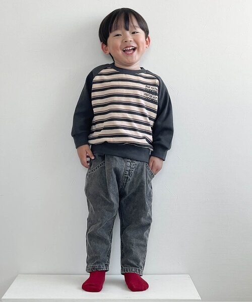 BREEZE（ブリーズ）の「【あったか】裏起毛ワイドタックパンツ_ジュニア対応（その他パンツ・キッズ・グリーン/ワインレッド/インディゴブルー/ブラック/ブラウン・90/100/110/120/130/140/150）」の6枚目の写真