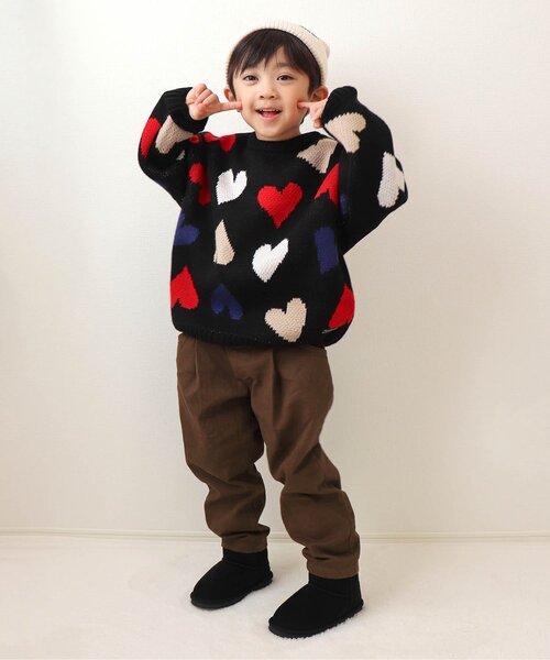 BREEZE（ブリーズ）の「【あったか】裏起毛ワイドタックパンツ_ジュニア対応（その他パンツ・キッズ・グリーン/ワインレッド/インディゴブルー/ブラック/ブラウン・90/100/110/120/130/140/150）」の7枚目の写真