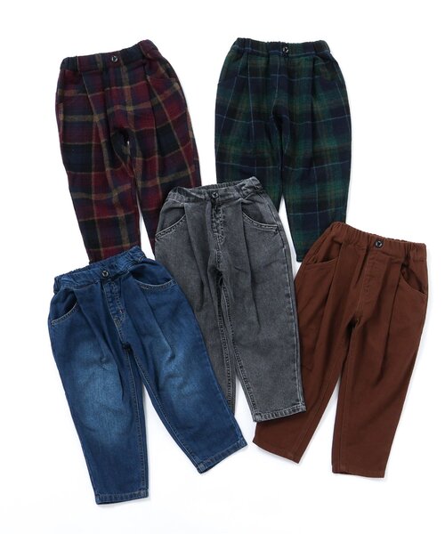 BREEZE（ブリーズ）の「【あったか】裏起毛ワイドタックパンツ_ジュニア対応（その他パンツ・キッズ・グリーン/ワインレッド/インディゴブルー/ブラック/ブラウン・90/100/110/120/130/140/150）」の11枚目の写真