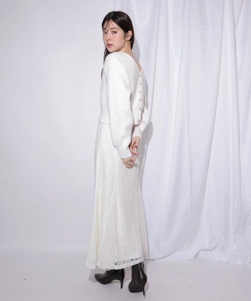 Rirandture（リランドチュール）の「２ＷＡＹオフショルニット×レーススカートセット（ワンピース・レディース・ピンク系その他/オフホワイト・1/2）」の13枚目の写真