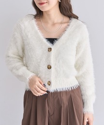 Petit fleur（プチフルール）の「・Petit Fleur シャギーニットカーディガン（カーディガン/ボレロ）」