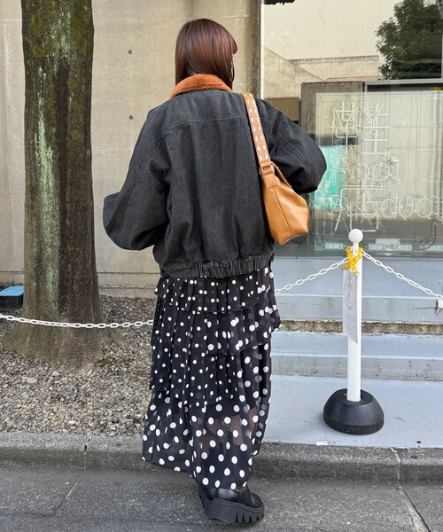 CIAOPANIC（チャオパニック）の「【ANTI WARP /アンチワープ】エクストラボリュームスリーブGジャン（デニムジャケット・レディース・インディゴブルー/ブラック・FREE）」の12枚目の写真