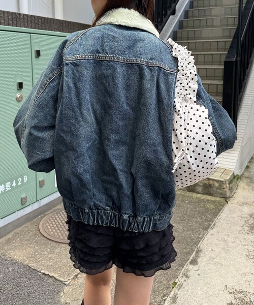 CIAOPANIC（チャオパニック）の「【ANTI WARP /アンチワープ】エクストラボリュームスリーブGジャン（デニムジャケット・レディース・インディゴブルー/ブラック・FREE）」の16枚目の写真