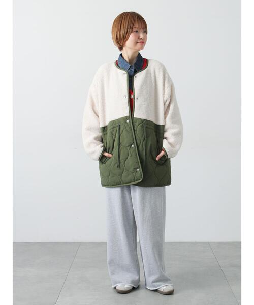 Lugnoncure（ルノンキュール）の「ボアキルト切替コート（その他アウター・レディース・ブラック/カーキ/オフホワイト・F）」の5枚目の写真