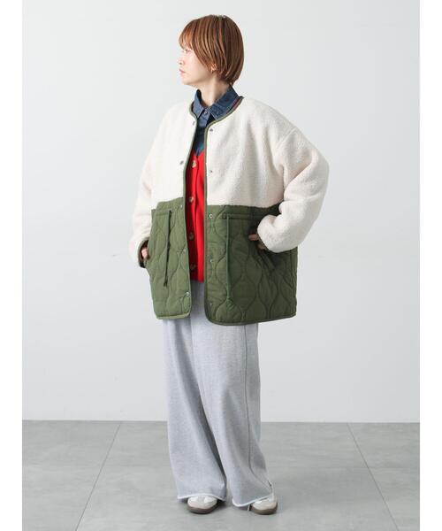 Lugnoncure（ルノンキュール）の「ボアキルト切替コート（その他アウター・レディース・ブラック/カーキ/オフホワイト・F）」の6枚目の写真