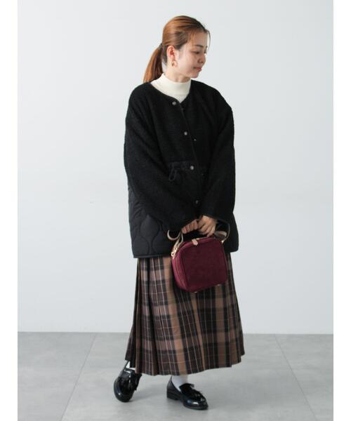 Lugnoncure（ルノンキュール）の「ボアキルト切替コート（その他アウター・レディース・ブラック/カーキ/オフホワイト・F）」の9枚目の写真