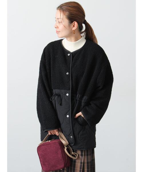 Lugnoncure（ルノンキュール）の「ボアキルト切替コート（その他アウター・レディース・ブラック/カーキ/オフホワイト・F）」の10枚目の写真