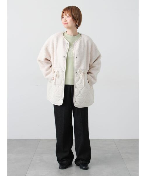 Lugnoncure（ルノンキュール）の「ボアキルト切替コート（その他アウター・レディース・ブラック/カーキ/オフホワイト・F）」の11枚目の写真