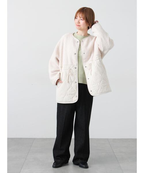 Lugnoncure（ルノンキュール）の「ボアキルト切替コート（その他アウター・レディース・ブラック/カーキ/オフホワイト・F）」の12枚目の写真