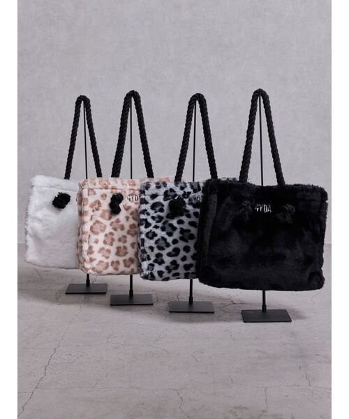 GYDA(ジェイダ)の「GYDAエコファーロープMトートBAG(トートバッグ・レディース・その他1/その他2/オフホワイト/ブラック・FREE)」の6枚目の写真