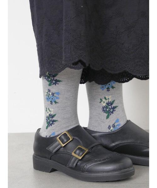 Samansa Mos2(サマンサ モスモス)の「フラワーラインタイツ(ソックス/靴下・レディース・グレー/ブラウン/ベージュ・F)」の4枚目の写真