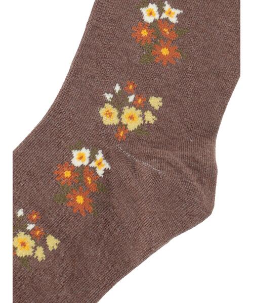 Samansa Mos2(サマンサ モスモス)の「フラワーラインタイツ(ソックス/靴下・レディース・グレー/ブラウン/ベージュ・F)」の6枚目の写真