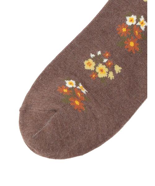 Samansa Mos2(サマンサ モスモス)の「フラワーラインタイツ(ソックス/靴下・レディース・グレー/ブラウン/ベージュ・F)」の7枚目の写真