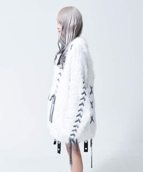 REFLEM(レフレム)の「『REFLEM/レフレム』うさ耳フェザーヤーンニットパーカー/ジップパーカー(パーカー・レディース・ブラック/チャコールグレー/ホワイト・FREE)」の13枚目の写真