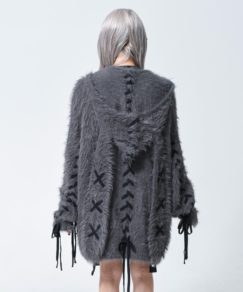 REFLEM(レフレム)の「『REFLEM/レフレム』うさ耳フェザーヤーンニットパーカー/ジップパーカー(パーカー・レディース・ブラック/チャコールグレー/ホワイト・FREE)」の19枚目の写真