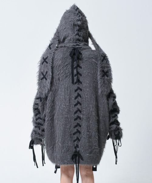 REFLEM(レフレム)の「『REFLEM/レフレム』うさ耳フェザーヤーンニットパーカー/ジップパーカー(パーカー・レディース・ブラック/チャコールグレー/ホワイト・FREE)」の20枚目の写真