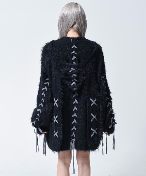 REFLEM(レフレム)の「『REFLEM/レフレム』うさ耳フェザーヤーンニットパーカー/ジップパーカー(パーカー・レディース・ブラック/チャコールグレー/ホワイト・FREE)」の6枚目の写真