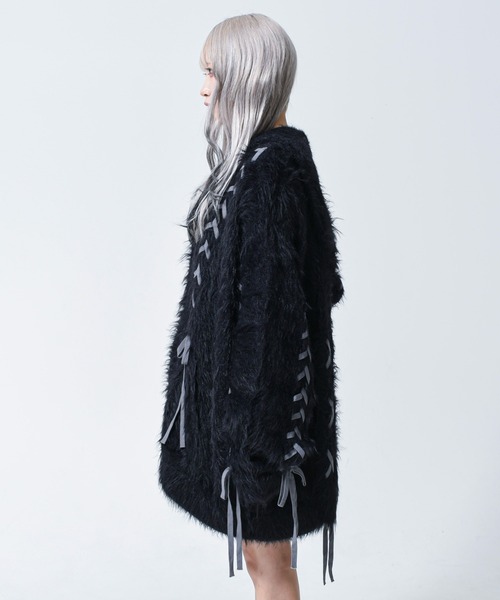 REFLEM(レフレム)の「『REFLEM/レフレム』うさ耳フェザーヤーンニットパーカー/ジップパーカー(パーカー・レディース・ブラック/チャコールグレー/ホワイト・FREE)」の5枚目の写真