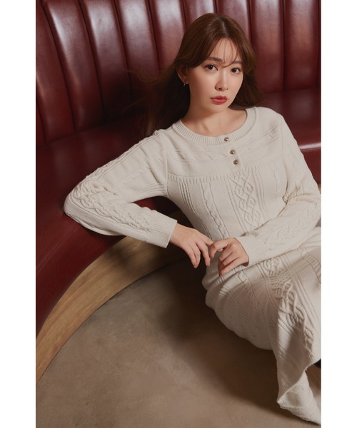 Cecily Cable Knit Dress（ワンピース）｜Her lip to（ハーリップ