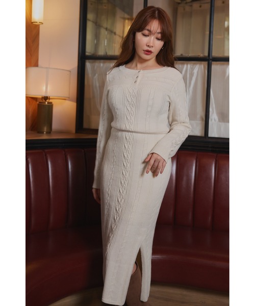 Cecily Cable Knit Dress（ワンピース）｜Her lip to（ハーリップ