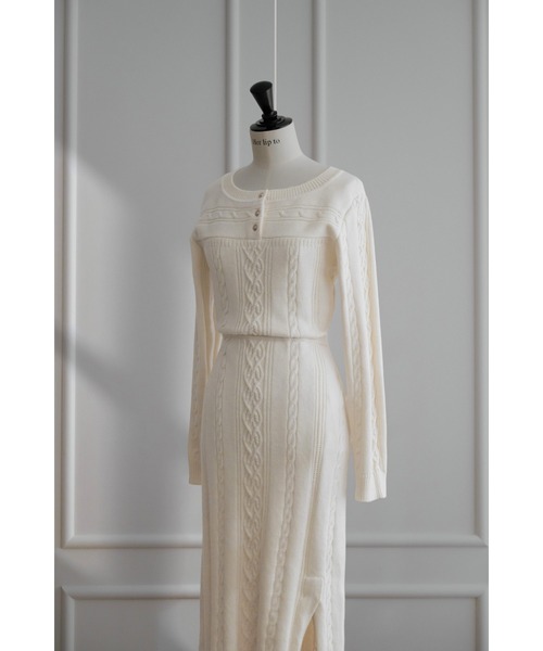 ワンピース Herlipto Cecily Cable Knit Dress Cecily Cable Knit Dress（ワンピース）｜Her lip to（ハーリップ