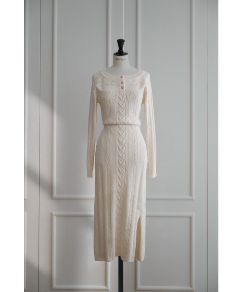 ワンピース Herlipto Cecily Cable Knit Dress Cecily Cable Knit Dress（ワンピース）｜Her lip to（ハーリップ