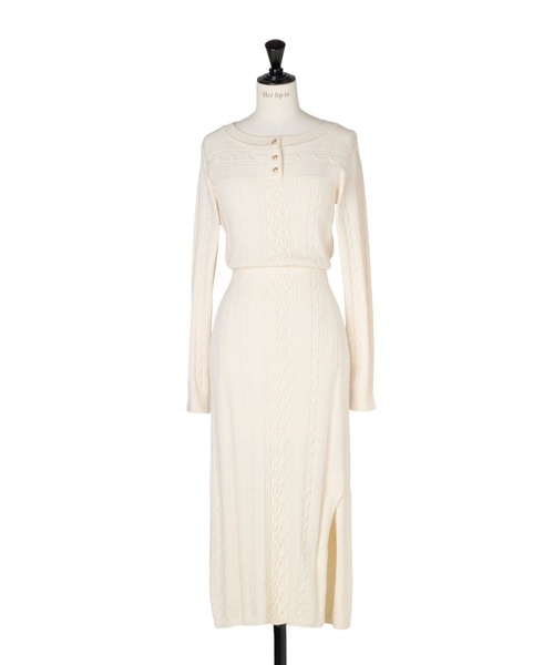 Cecily Cable Knit Dress（ワンピース）｜Her lip to（ハーリップ