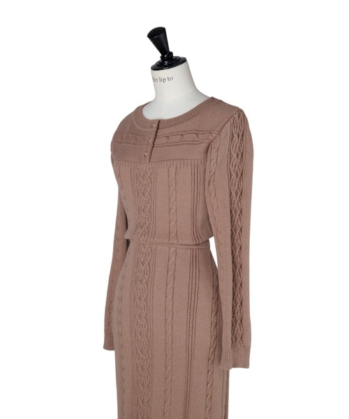 Cecily Cable Knit Dress（ワンピース）｜Her lip to（ハーリップ