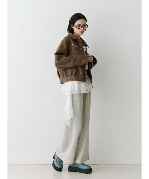 jouetie（ジュエティ）の「フェイクレザースタッズブルゾン（ブルゾン・レディース・ブラック/ブラウン/ピンク・MEDIUM）」の16枚目の写真