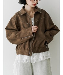 jouetie | フェイクレザースタッズブルゾン(ブルゾン)