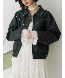 jouetie | フェイクレザースタッズブルゾン(ブルゾン)