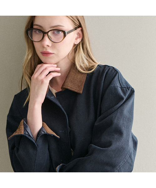 SLOWLOLLI（スローローリ）の「Cotton half work jacket（その他アウター・レディース・ネイビー/Beige・FREE）」の2枚目の写真