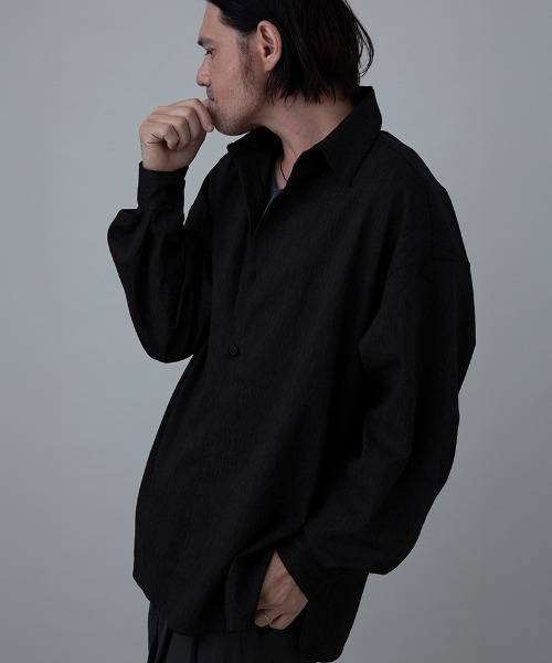 EGO TRIPPING(エゴトリッピング)の「ms6328- MINIMALPULLOVER プルオーバーシャツ(616607)(シャツ/ブラウス・メンズ・ブラック/杢グレー/ホワイト・46/48)」の3枚目の写真