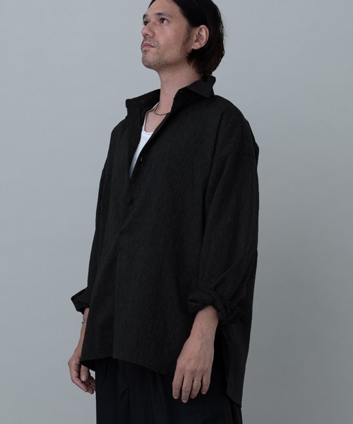 EGO TRIPPING(エゴトリッピング)の「ms6328- MINIMALPULLOVER プルオーバーシャツ(616607)(シャツ/ブラウス・メンズ・ブラック/杢グレー/ホワイト・46/48)」の17枚目の写真