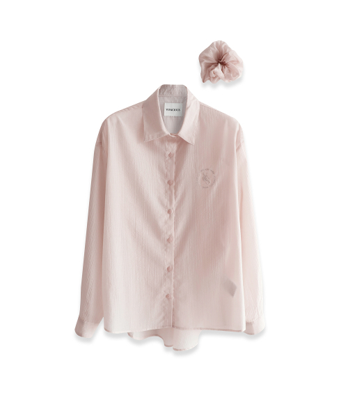 Vivacious(ビバシャス)の「Sillage See-Through Stripe Shirt PINK(シャツ/ブラウス・レディース・ピンク・FREE)」の5枚目の写真