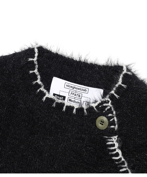 NICE GHOST CLUB(ナイスゴーストクラブ)の「FFATS BUTTON CARDIGAN_BLACK(NG2FFFK683A)(カーディガン/ボレロ・レディース・ブラック・SMALL/MEDIUM)」の4枚目の写真