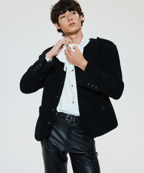 UNTAGE（アンテージ）の「ウールブークレツイードジャケット[ブラック(MAN)]_UTO-FB16（テーラードジャケット・メンズ・その他・MEDIUM/LARGE/X-LARGE）」の2枚目の写真