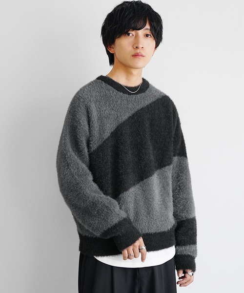 MinoriTY（マイノリティ）の「【qsssy×MinoriTY】NIGHT FADE SHAGGY LIKE KNIT（ニット/セーター・メンズ・ブラウン/ブラック・S/L/M）」の4枚目の写真