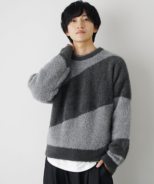 MinoriTY（マイノリティ）の「【qsssy×MinoriTY】NIGHT FADE SHAGGY LIKE KNIT（ニット/セーター・メンズ・ブラウン/ブラック・S/L/M）」の5枚目の写真