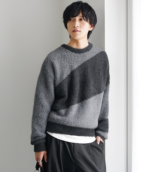 MinoriTY（マイノリティ）の「【qsssy×MinoriTY】NIGHT FADE SHAGGY LIKE KNIT（ニット/セーター・メンズ・ブラウン/ブラック・S/L/M）」の6枚目の写真