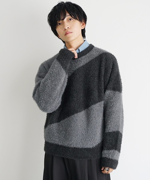 MinoriTY（マイノリティ）の「【qsssy×MinoriTY】NIGHT FADE SHAGGY LIKE KNIT（ニット/セーター・メンズ・ブラウン/ブラック・S/L/M）」の8枚目の写真