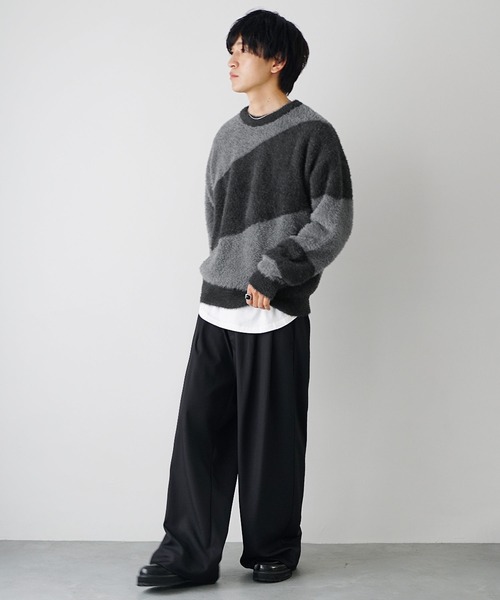 MinoriTY（マイノリティ）の「【qsssy×MinoriTY】NIGHT FADE SHAGGY LIKE KNIT（ニット/セーター・メンズ・ブラウン/ブラック・S/L/M）」の9枚目の写真