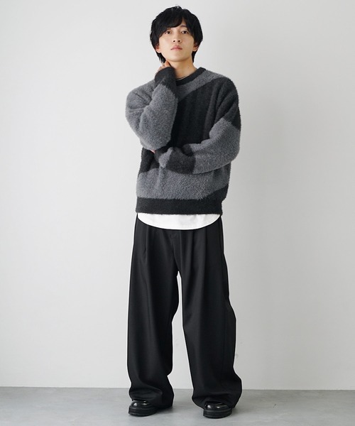 MinoriTY（マイノリティ）の「【qsssy×MinoriTY】NIGHT FADE SHAGGY LIKE KNIT（ニット/セーター・メンズ・ブラウン/ブラック・S/L/M）」の11枚目の写真