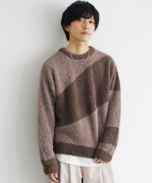 MinoriTY（マイノリティ）の「【qsssy×MinoriTY】NIGHT FADE SHAGGY LIKE KNIT（ニット/セーター・メンズ・ブラウン/ブラック・S/L/M）」の12枚目の写真